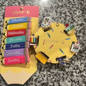 Piper Colorful Days of the Week and School Hair Clips Set